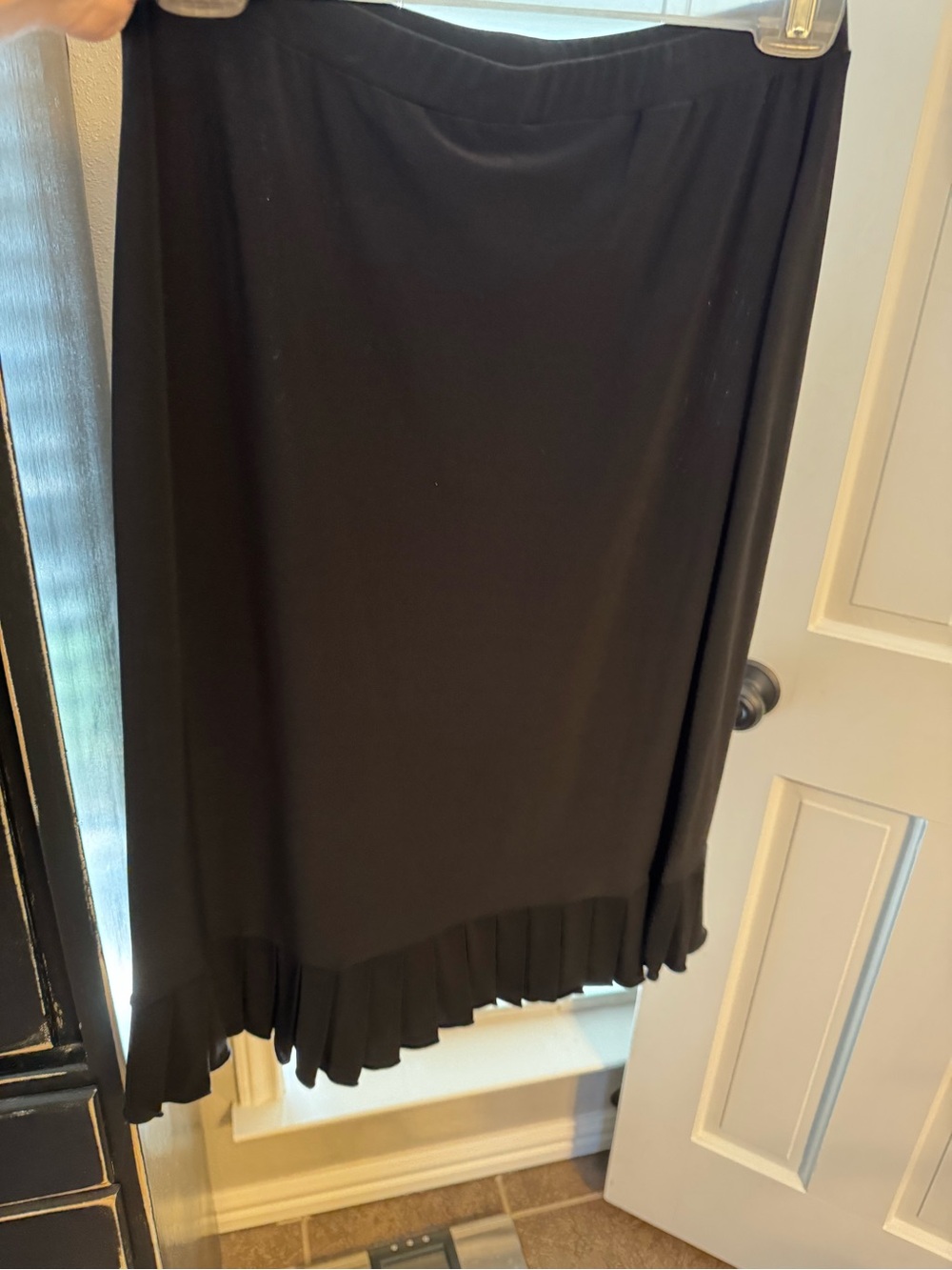 Suzie In The City Black Midi Skirt with Pleated Hem